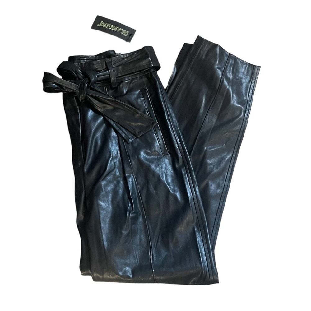 NWT! Blank NYC Off the Record Faux Leather Trouser Pants - Size 25 - Picture 6 of 13